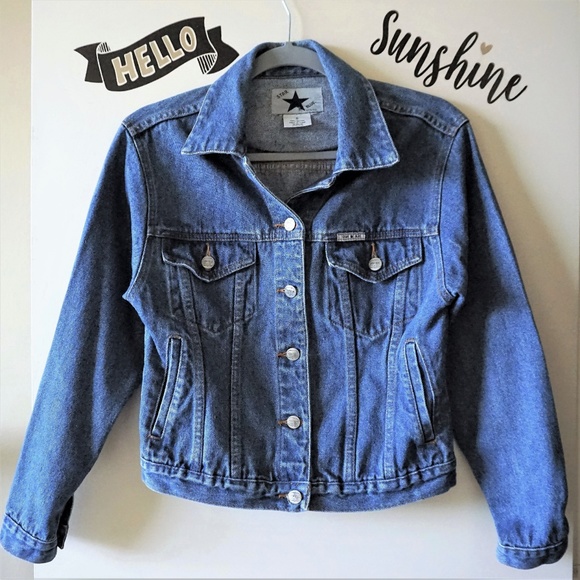 Star Blue Jackets & Blazers - Vintage Medium Wash Boxy Blue Denim Jean Jacket S